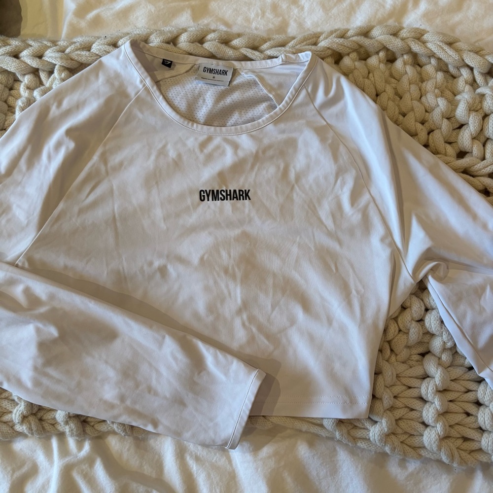 Gymshark White Crew Neck Performance Top